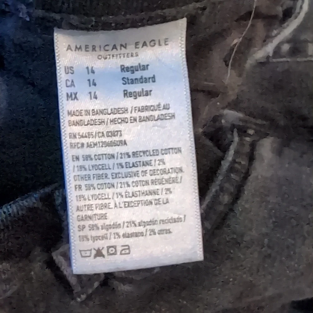 American Eagle Black Baggy Wide Leg Stretch Jeans - Picture 6 of 6